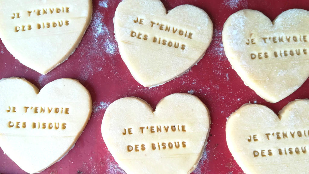 biscuit coeur message bisous